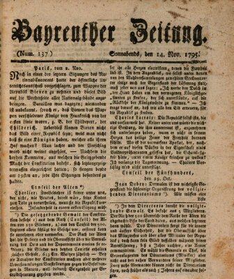 Bayreuther Zeitung Samstag 14. November 1795