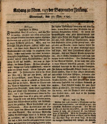 Bayreuther Zeitung Montag 30. November 1795