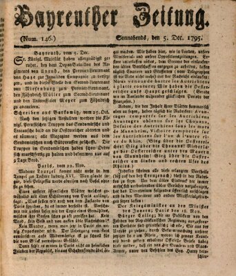 Bayreuther Zeitung Samstag 5. Dezember 1795