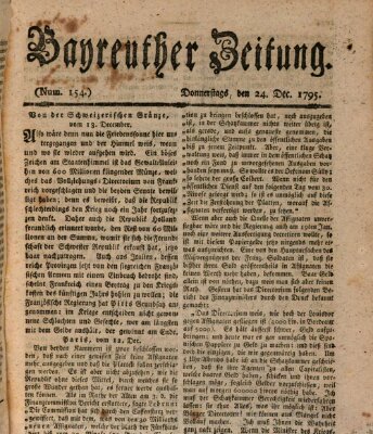 Bayreuther Zeitung Donnerstag 24. Dezember 1795