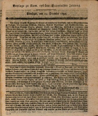 Bayreuther Zeitung Dienstag 29. Dezember 1795