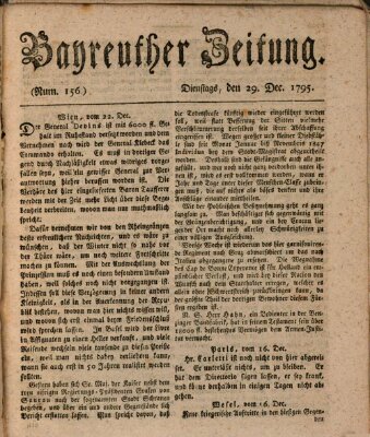 Bayreuther Zeitung Dienstag 29. Dezember 1795