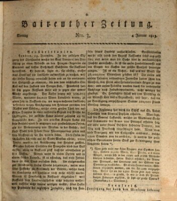 Bayreuther Zeitung Montag 4. Januar 1813