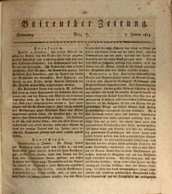 Bayreuther Zeitung Donnerstag 7. Januar 1813