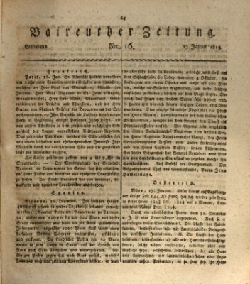 Bayreuther Zeitung Samstag 23. Januar 1813