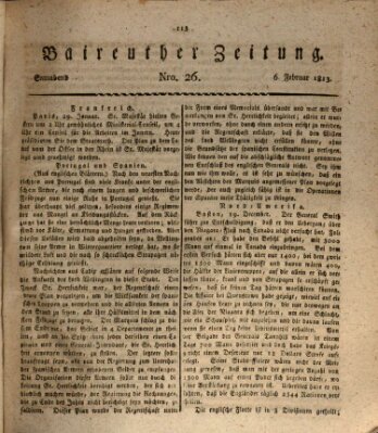 Bayreuther Zeitung Samstag 6. Februar 1813