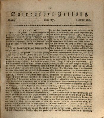 Bayreuther Zeitung Montag 8. Februar 1813