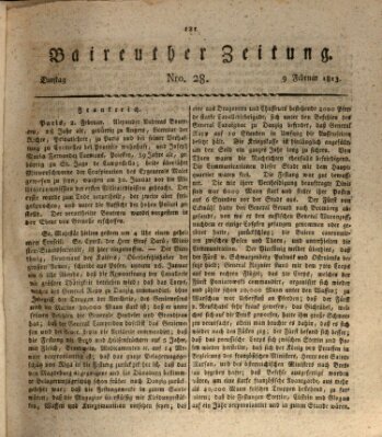 Bayreuther Zeitung Dienstag 9. Februar 1813