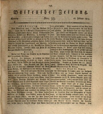 Bayreuther Zeitung Dienstag 16. Februar 1813