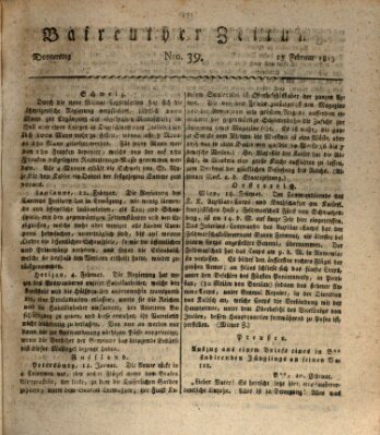 Bayreuther Zeitung Donnerstag 25. Februar 1813