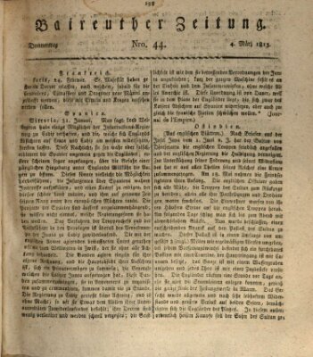 Bayreuther Zeitung Donnerstag 4. März 1813