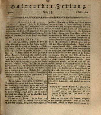 Bayreuther Zeitung Freitag 5. März 1813