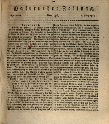 Bayreuther Zeitung Samstag 6. März 1813