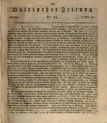 Bayreuther Zeitung Dienstag 16. März 1813