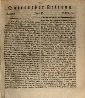 Bayreuther Zeitung Samstag 20. März 1813