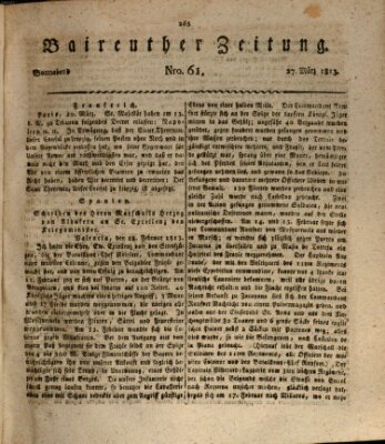 Bayreuther Zeitung Samstag 27. März 1813