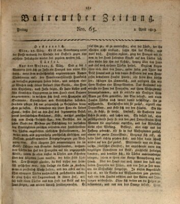 Bayreuther Zeitung Freitag 2. April 1813