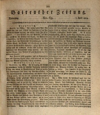 Bayreuther Zeitung Mittwoch 7. April 1813