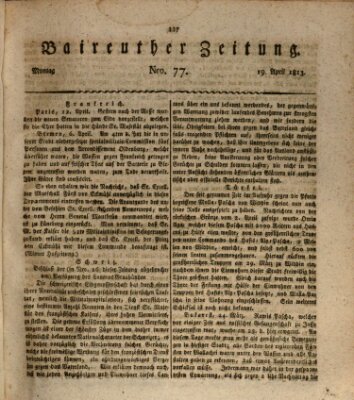 Bayreuther Zeitung Montag 19. April 1813