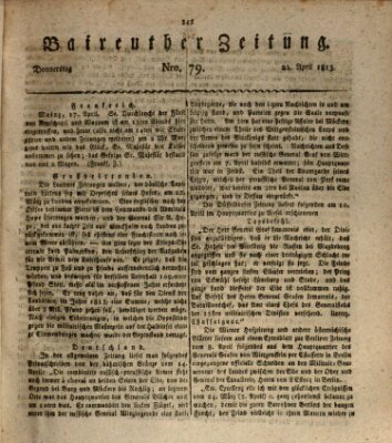 Bayreuther Zeitung Donnerstag 22. April 1813