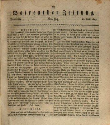 Bayreuther Zeitung Donnerstag 29. April 1813