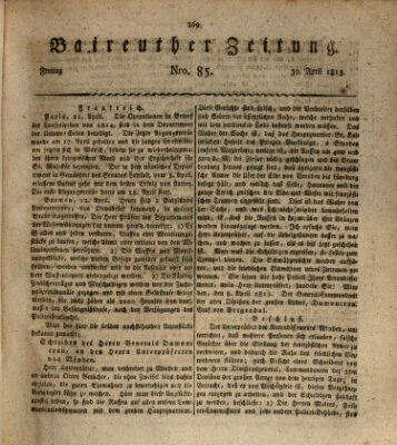 Bayreuther Zeitung Freitag 30. April 1813