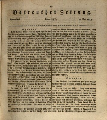 Bayreuther Zeitung Samstag 8. Mai 1813