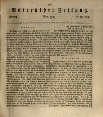 Bayreuther Zeitung Dienstag 11. Mai 1813