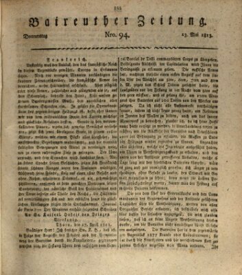 Bayreuther Zeitung Donnerstag 13. Mai 1813