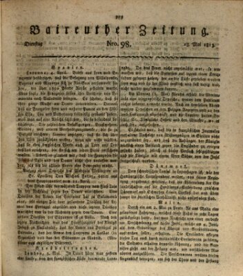 Bayreuther Zeitung Dienstag 18. Mai 1813