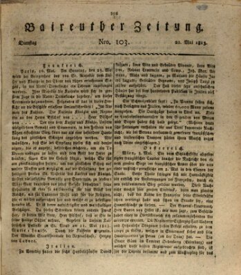 Bayreuther Zeitung Dienstag 25. Mai 1813