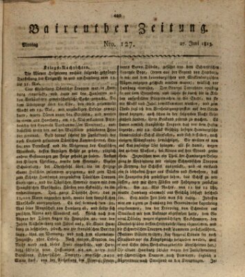 Bayreuther Zeitung Sonntag 27. Juni 1813