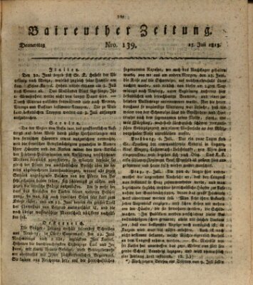 Bayreuther Zeitung Donnerstag 15. Juli 1813