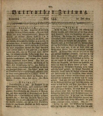 Bayreuther Zeitung Donnerstag 22. Juli 1813