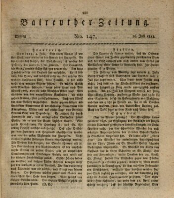 Bayreuther Zeitung Montag 26. Juli 1813