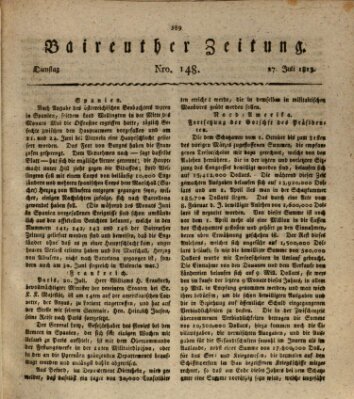 Bayreuther Zeitung Dienstag 27. Juli 1813