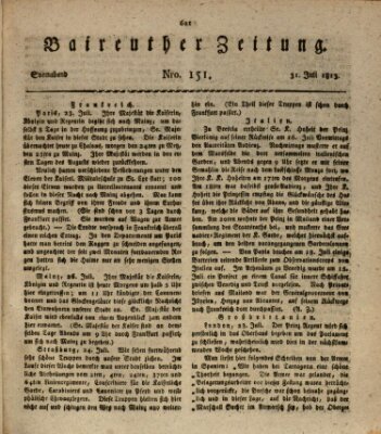 Bayreuther Zeitung Samstag 31. Juli 1813