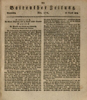 Bayreuther Zeitung Donnerstag 26. August 1813