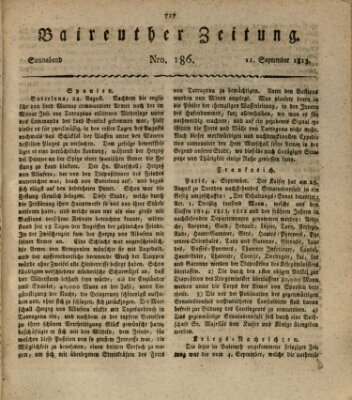 Bayreuther Zeitung Samstag 11. September 1813