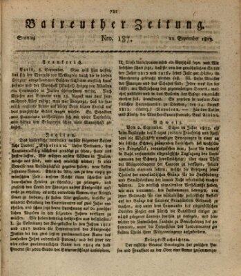 Bayreuther Zeitung Sonntag 12. September 1813