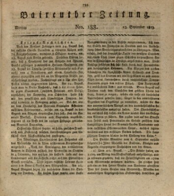 Bayreuther Zeitung Montag 13. September 1813