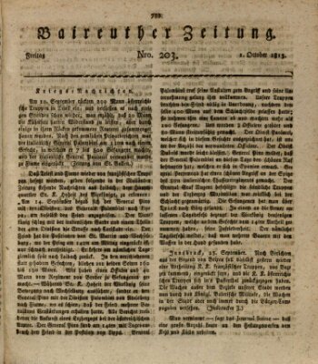 Bayreuther Zeitung Freitag 1. Oktober 1813