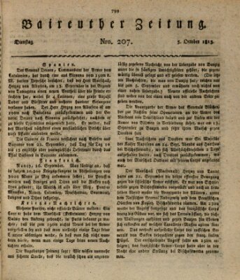 Bayreuther Zeitung Dienstag 5. Oktober 1813