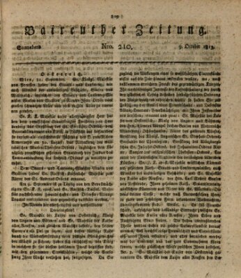 Bayreuther Zeitung Samstag 9. Oktober 1813