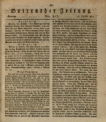 Bayreuther Zeitung Sonntag 17. Oktober 1813