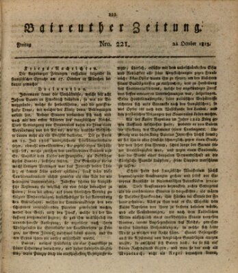 Bayreuther Zeitung Freitag 22. Oktober 1813