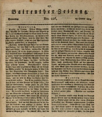 Bayreuther Zeitung Donnerstag 28. Oktober 1813