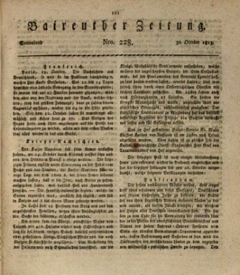 Bayreuther Zeitung Samstag 30. Oktober 1813