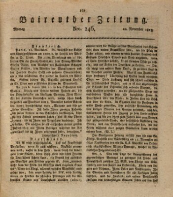 Bayreuther Zeitung Montag 22. November 1813