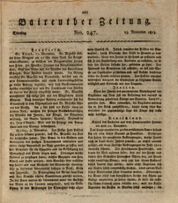 Bayreuther Zeitung Dienstag 23. November 1813